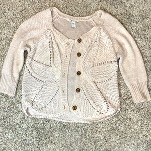 American Rag light taupe button front 3/4 sleeve soft and fuzzy cardigan